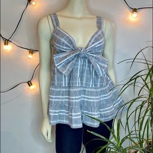 Listicle | Striped Ruffle Tie Tank